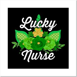 Lucky Nurse Unicorn Shamrock St Paddy Saint Patrick Day Posters and Art